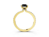 Yellow gold Fancy Black Cushion Cut Brilliant Pavé Band Solitaire with Four-Prong Setting_3