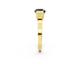 Yellow gold Fancy Black Cushion Cut Brilliant Solitaire Diamond Ring with Channel Set Band and Bar Prong Setting_8