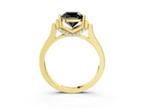 Yellow gold Fancy Black Cushion Cut Brilliant Solitaire Diamond Ring with Channel Set Band and Bar Prong Setting_9