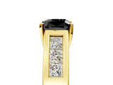 Yellow gold Fancy Black Cushion Cut Cut Channel Set Solitaire Ring with Four-Prong Setting_5