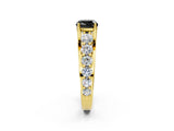 Yellow gold Fancy Black Cushion Cut Cut Diamond Engagement Ring with Pavé Band and Four-Prong Setting_2