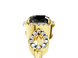 Yellow gold Fancy Black Cushion Cut Cut Halo Diamond Infinity Band with Four-Prong Setting_5