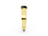 Yellow gold Fancy Black Cushion Cut Diamond Channel Set Solitaire Ring with Four-Prong Setting_14
