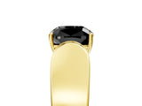 Yellow gold Fancy Black Cushion Cut Diamond Channel Set Solitaire Ring with Four-Prong Setting_17