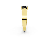 Yellow gold Fancy Black Cushion Cut Diamond Channel Set Solitaire Ring with Four-Prong Setting_38