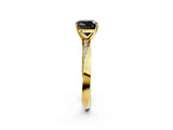 Yellow gold Fancy Black Cushion Cut Diamond Engagement Ring with Side Stone Accents and Four-Prong Setting_14