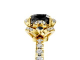 Yellow gold Fancy Black Cushion Cut Diamond Halo Pave Band with Four-Prong Setting_8