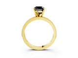 Yellow gold Fancy Black Cushion Cut Diamond Milgrain Pavé Engagement Ring with Four-Prong Setting_3