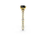 Yellow gold Fancy Black Cushion Cut Diamond Ring with Pavé Band and Four-Prong Setting_2