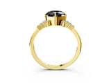 Yellow gold Fancy Black Cushion Cut Diamond Ring with Side Stones and Four-Prong Setting_39