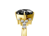Yellow gold Fancy Black Cushion Cut Diamond Ring with Side Stones and Four-Prong Setting_41