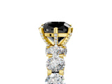 Yellow gold Fancy Black Cushion Cut Diamond Side Stone Engagement Ring with Four-Prong Setting_29