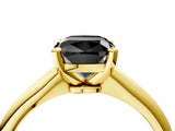 Yellow gold Fancy Black Cushion Cut Diamond Solitaire Engagement Ring with Classic Band and Four-Prong Setting_16
