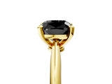 Yellow gold Fancy Black Cushion Cut Diamond Solitaire Engagement Ring with Classic Band and Four-Prong Setting_17