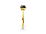 Yellow gold Fancy Black Cushion Cut Diamond Solitaire Engagement Ring with Classic Band and Four-Prong Setting_26
