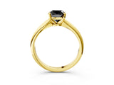 Yellow gold Fancy Black Cushion Cut Diamond Solitaire Engagement Ring with Classic Band and Four-Prong Setting_27