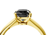 Yellow gold Fancy Black Cushion Cut Diamond Solitaire Engagement Ring with Classic Band and Four-Prong Setting_28