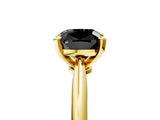 Yellow gold Fancy Black Cushion Cut Diamond Solitaire Engagement Ring with Classic Band and Four-Prong Setting_29