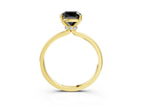 Yellow gold Fancy Black Cushion Cut Diamond Solitaire Ring with Classic Band and Four-Prong Setting_3