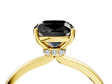 Yellow gold Fancy Black Cushion Cut Diamond Solitaire Ring with Classic Band and Four-Prong Setting_4