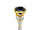 Yellow gold Fancy Black Cushion Cut Diamond Solitaire Ring with Side Stones and Four-Prong Setting_17