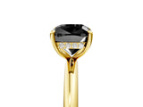 Yellow gold Fancy Black Cushion Cut Diamond Solitaire Ring with Thin Band and Four-Prong Setting_5