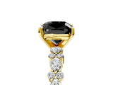 Yellow gold Fancy Black Cushion Cut Diamond Solitaire with Side Stones, Pave Band, Four-Prong Setting_41