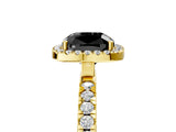 Yellow gold Fancy Black Cushion Cut Halo Diamond Pave Band with Prong Setting_5