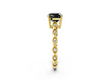 Yellow gold Fancy Black Cushion Cut Solitaire Diamond Ring with Infinity Twist Band and Four-Prong Setting_14