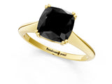 Yellow gold Fancy Black Cushion Cut Solitaire Diamond Ring with Six-Prong Setting and Classic Band_13