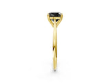 Yellow gold Fancy Black Cushion Cut Solitaire Diamond Ring with Six-Prong Setting and Classic Band_14