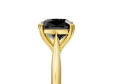 Yellow gold Fancy Black Cushion Cut Solitaire Diamond Ring with Six-Prong Setting and Classic Band_17