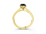 Yellow gold Fancy Black Cushion Cut Solitaire Pavé Band with Four-Prong Setting_3