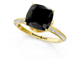 Yellow gold Fancy Black Cushion Cut Solitaire Split Shank Pave Diamond Engagement Ring with Four-Prong Setting_37