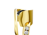 Yellow gold Fancy Black Cushion Cut Solitaire Tension-Set Diamond Split Shank Ring_5
