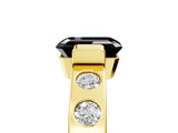 Yellow gold Fancy Black Emerald Cut Brilliant Channel-Set Diamond Ring with Bezel Prong Setting_5