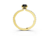 Yellow gold Fancy Black Emerald Cut Brilliant Pavé Band Solitaire with Four-Prong Setting_3
