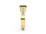Yellow gold Fancy Black Emerald Cut Cut Channel Set Solitaire Ring with Four-Prong Setting_2