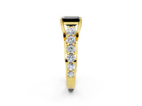 Yellow gold Fancy Black Emerald Cut Cut Diamond Engagement Ring with Pavé Band and Four-Prong Setting_2