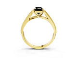 Yellow gold Fancy Black Emerald Cut Cut Pave Split Shank Engagement Ring with Four-Prong Setting_3