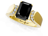 Yellow gold Fancy Black Emerald Cut Diamond Channel Set Solitaire Ring with Four-Prong Setting_13