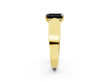 Yellow gold Fancy Black Emerald Cut Diamond Channel Set Solitaire Ring with Four-Prong Setting_14