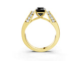Yellow gold Fancy Black Emerald Cut Diamond Channel Set Solitaire Ring with Four-Prong Setting_15