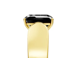 Yellow gold Fancy Black Emerald Cut Diamond Channel Set Solitaire Ring with Four-Prong Setting_17