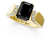 Yellow gold Fancy Black Emerald Cut Diamond Channel Set Solitaire Ring with Four-Prong Setting_37