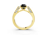 Yellow gold Fancy Black Emerald Cut Diamond Channel Set Solitaire Ring with Four-Prong Setting_39