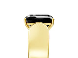 Yellow gold Fancy Black Emerald Cut Diamond Channel Set Solitaire Ring with Four-Prong Setting_41