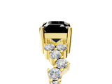 Yellow gold Fancy Black Emerald Cut Diamond Cluster Pavé Band with Four-Prong Setting_8