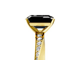 Yellow gold Fancy Black Emerald Cut Diamond Engagement Ring with Side Stone Accents and Four-Prong Setting_77