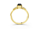 Yellow gold Fancy Black Emerald Cut Diamond Ring with Side Stones and Four-Prong Setting_39